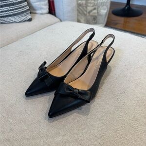 Journee Collection Paloma Slingback Kitten Heels, Black, Sz 7, NWOT